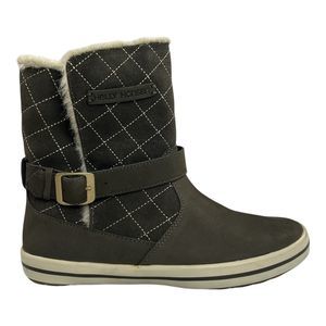 Helly Hansen Alexandra Slip On Boots Suede Faux Fur Lined Brown Women's Size 6.5